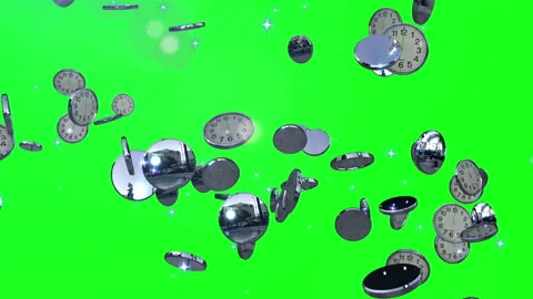 Clock particle loop green background animation Video stock 167924308