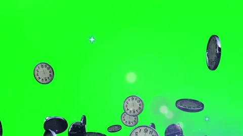 Clock particle loop green background animation Video stock 167924318
