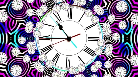Clock Passage of Time Lapse Kaleidoscope Stock Footage 121636370