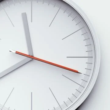Clock with pencil Stock Illustration