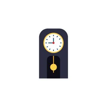 Clock with pendulum flat style icon Stock Illustration