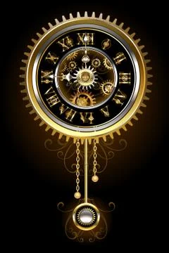 Clock with pendulum Stock Illustration