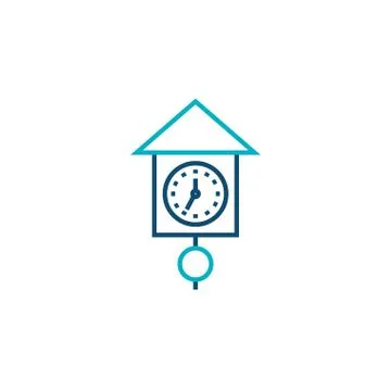Clock with pendulum line style icon Stock Illustration