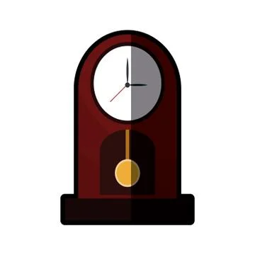 Clock pendulum time classic shadow Stock Illustration