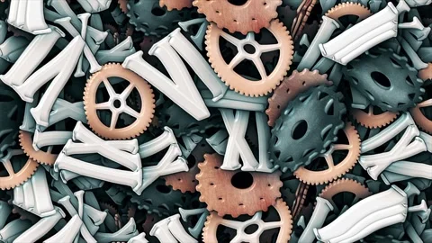 Clock Pieces Animation Endless Background 库存影片 332898464