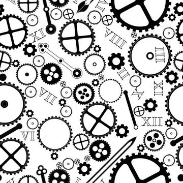 Clock pieces pattern clock pieces design,seamless background Copyright: xZ... Stock Photos