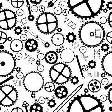 Clock pieces pattern Stock Illustration