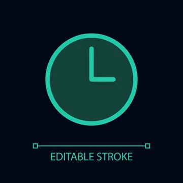 Clock pixel perfect glassmorphism ui icon for dark theme Stock-Illustration