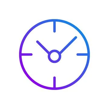 Clock pixel perfect gradient linear vector icon Stock-Illustration