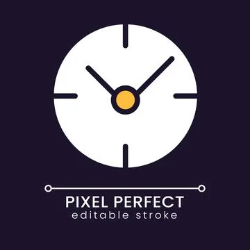 Clock pixel perfect RGB color icon for dark theme Illustrazione stock