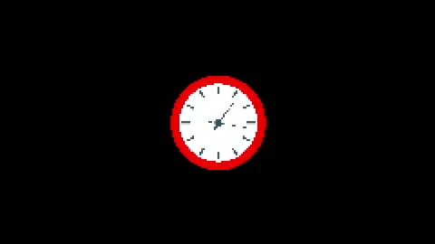 Clock pixel symbol on glitch lcd led screen display background animation. Stock Footage 244194626