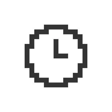 Clock pixelated ui icon Stock Illustration