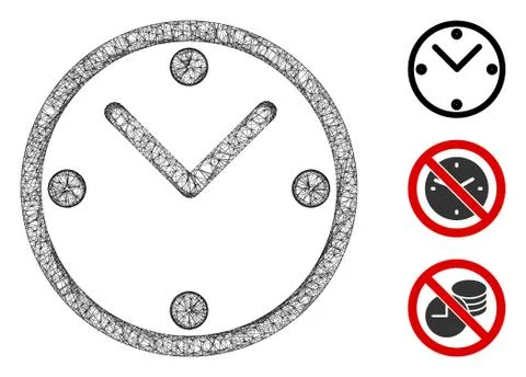 Clock Polygonal Web Vector Mesh Illustration Stock Illustration