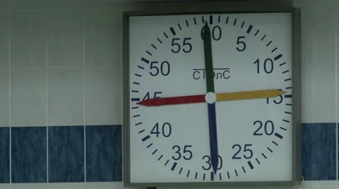Clock in the pool Stock Footage 57450713