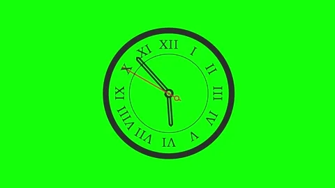 Clock Professional Isolated Green Screen Stock Video Stock Footage 337052401