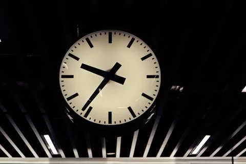 Clock in public areas Stock Photos