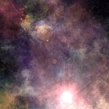 Clock in purple sky Stock Illustration