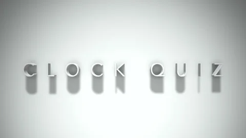 Clock quiz 3D title animation with shadows on a white background Stock Footage 297381204