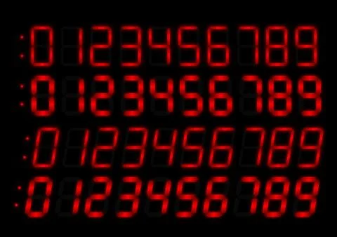 Clock radio red numbers Stock Illustration