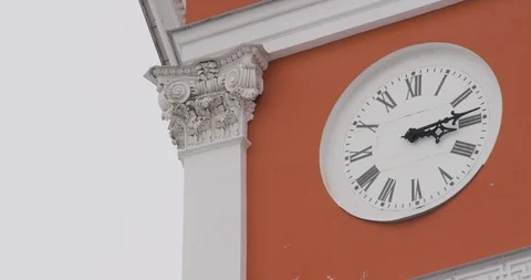 Clock in railway station Stock Footage 86511260
