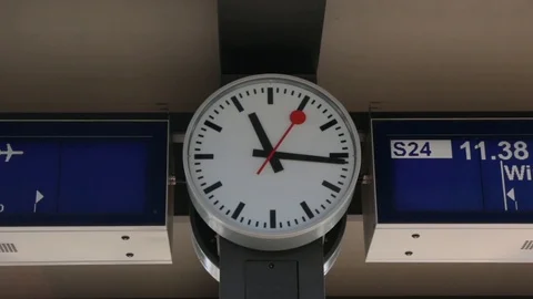 Clock At The Railway Station Stock Footage 99593800