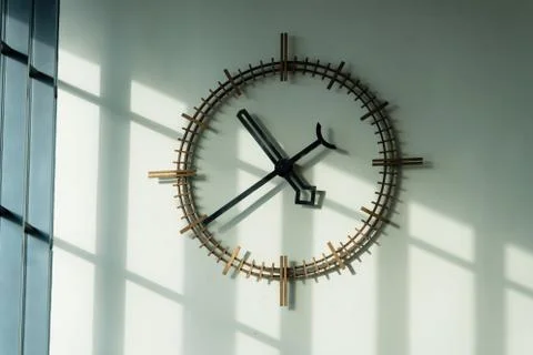 Clock in a railway station Stock Photos