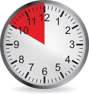 Clock with red 10 minute deadline Stock Illustration