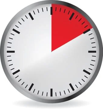 Clock with red 10 minute deadline Stock-Illustration