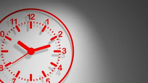 Clock red 24 hours vector animation Video stock 9800630