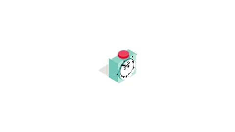 Clock with red button icon animation | Stock Video | Pond5