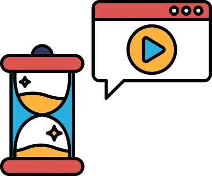 A clock with a red face and a blue hour hand Stock Illustration