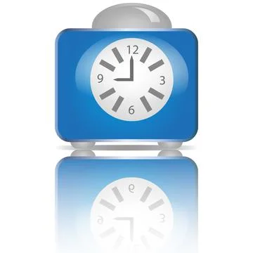 Clock with reflection. Stock Illustration