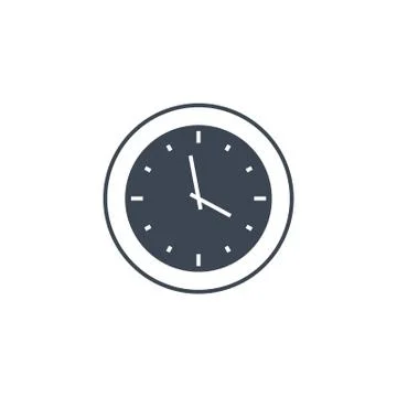 Clock related vector glyph icon. Stock Illustration