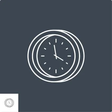 Clock Related Vector Line Icon Stock Illustration