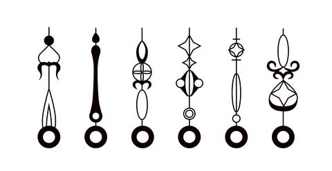 Clock retro arms vector set 스톡 일러스트