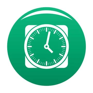 Clock retro icon vector green Illustrazione stock