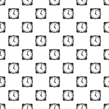 Clock retro pattern seamless vector 스톡 일러스트
