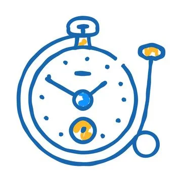 Clock with ring icon doodle illustration イラスト素材