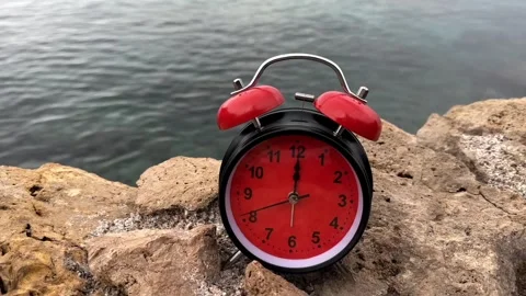 Clock rock lake water Video stock 274414493