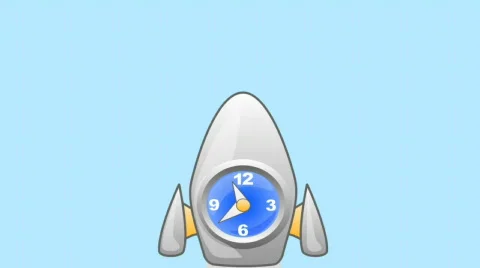 Clock rocket time Video stock 449373