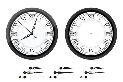 Clock with roman bended numerals Stock Illustration