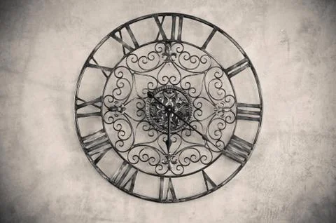 Clock with roman numbers Foto stock