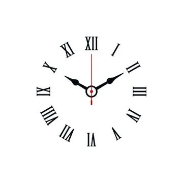 Clock with roman numerals Stock Illustration