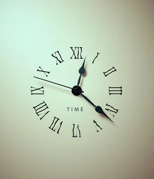 Clock with roman numerals. Time concept. Illustrazione stock