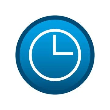 Clock round media icon on white background - Vector Clock round media icon... Stock Photos