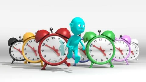 Clock runner cyan Stock Illustration