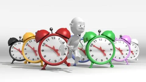 Clock runner wht Illustrazione stock