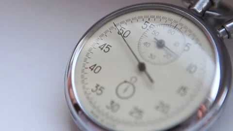 Clock with a running arrow on a white background Stock Footage 119117139