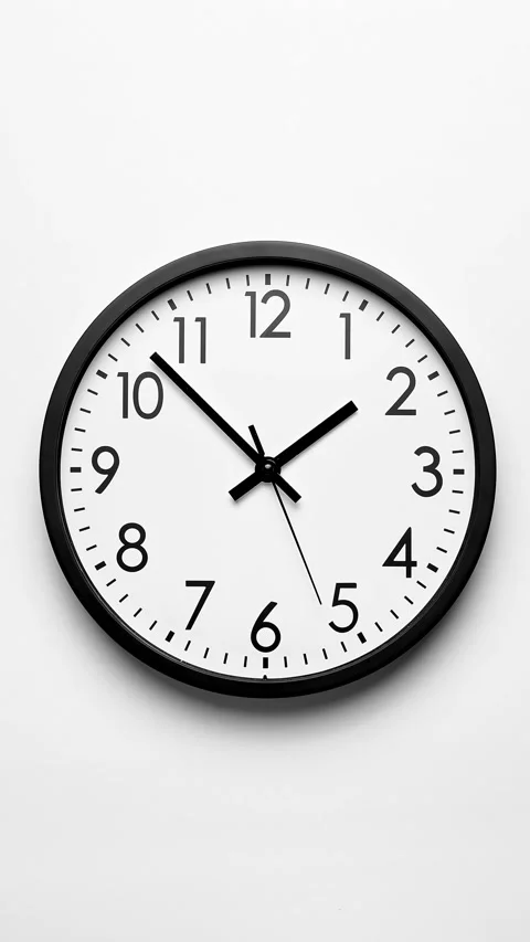 Clock running fast. Time lapse of black and white classic wall clock. Stock Footage 298488243