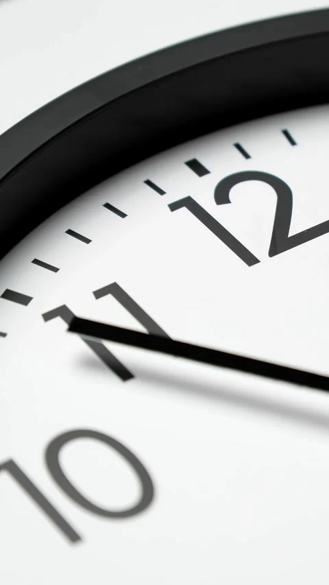 Clock running fast. Time lapse of black and white classic wall clock. Vertical 스톡 동영상 303722978